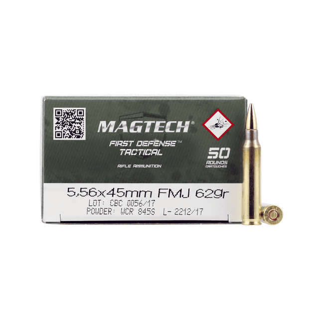Magtech 5.56x45mm NATO 62 gr Full Metal Jacket Tactical/Training Ammo - 50 Rounds Per Box, 20 Boxes Per Case - MAG556B Magtech 5.56x45mm NATO 62 gr Full Metal Jacket Tactical/Training Ammo - 50 Rounds Per Box, 20 Boxes Per Case - MAG556B