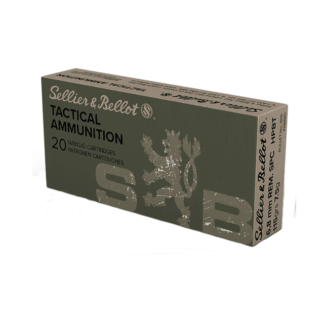 Sellier & Bellot 6.8mm Rem SPC 115 gr Hollow Point Boat Tail Rifle Ammo - 20 Rounds Per Box, 30 Boxes Per Case - SB68D Sellier & Bellot 6.8mm Rem SPC 115 gr Hollow Point Boat Tail Rifle Ammo - 20 Rounds Per Box, 30 Boxes Per Case - SB68D