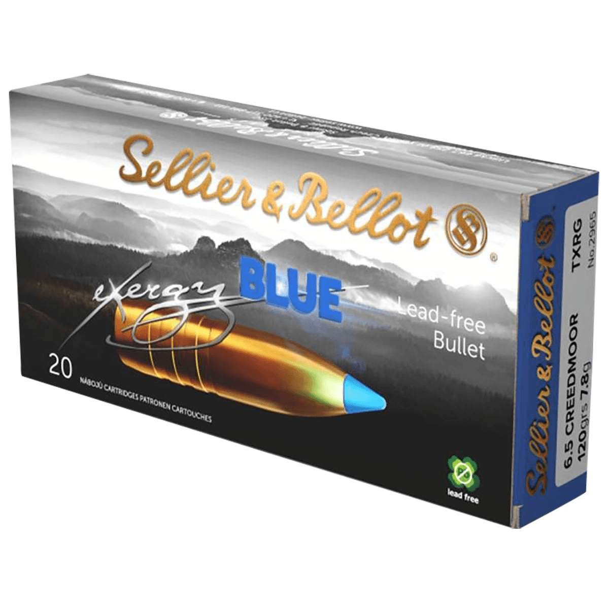 Sellier & Bellot eXergy 6.5 Creedmoor 120 gr TAC EX Blue 20 Per Box - SB65XA Sellier & Bellot eXergy 6.5 Creedmoor 120 gr TAC EX Blue 20 Per Box - SB65XA