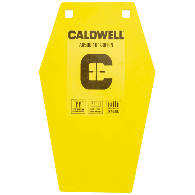Caldwell 1116693 C 10" Coffin CP4 Yellow Powder Coat AR500 Steel Hanging Caldwell 1116693 C 10" Coffin CP4 Yellow Powder Coat AR500 Steel Hanging