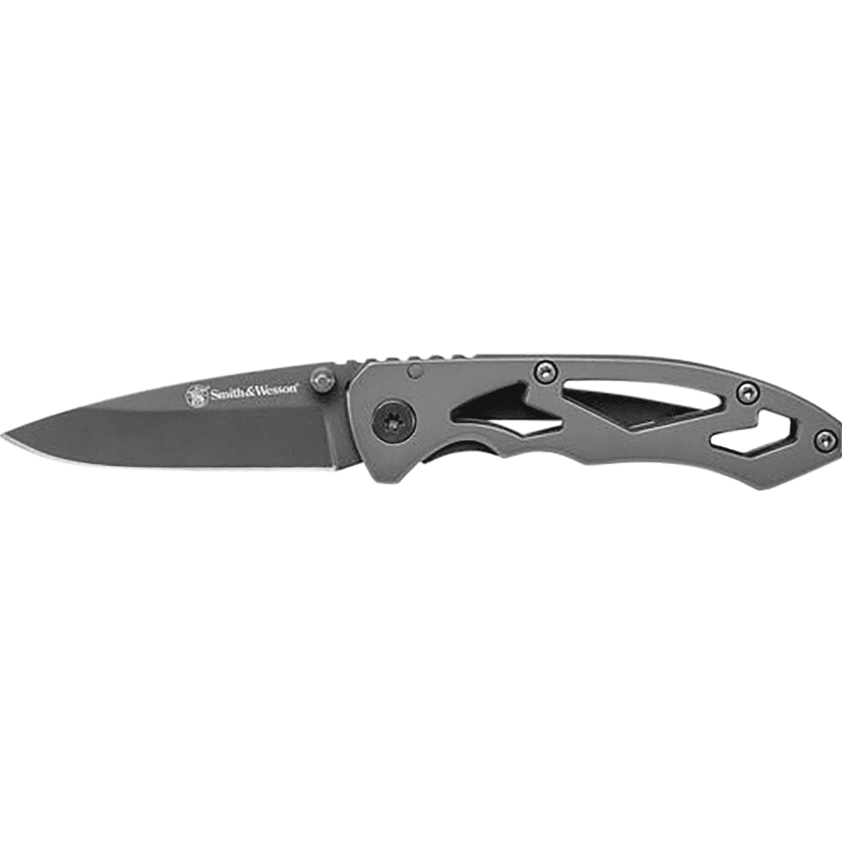 Smith & Wesson Skeletonized 2.20" Folding Drop Point Knife, Plain Stainless Steel Blade with Pocket Clip - CK400CP Smith & Wesson Skeletonized 2.20" Folding Drop Point Knife, Plain Stainless Steel Blade with Pocket Clip - CK400CP