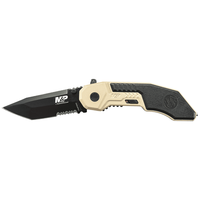 Smith & Wesson M&P M.A.G.I.C. 4.30'' Aluminum Handle Folding 2.80'' Black Oxide Part Serrated Blade, with Pocket Clip - SWMP3BSDCP Smith & Wesson M&P M.A.G.I.C. 4.30'' Aluminum Handle Folding 2.80'' Black Oxide Part Serrated Blade, with Pocket Clip - SWMP3BSDCP
