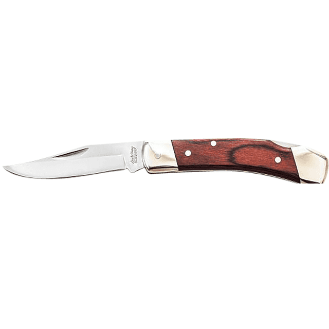 Uncle Henry LB5 Smokey II 3.70'' Wood Handle Folding Plain Stainless Steel Clip Point Blade with Sheath - LB5CP Uncle Henry LB5 Smokey II 3.70'' Wood Handle Folding Plain Stainless Steel Clip Point Blade with Sheath - LB5CP
