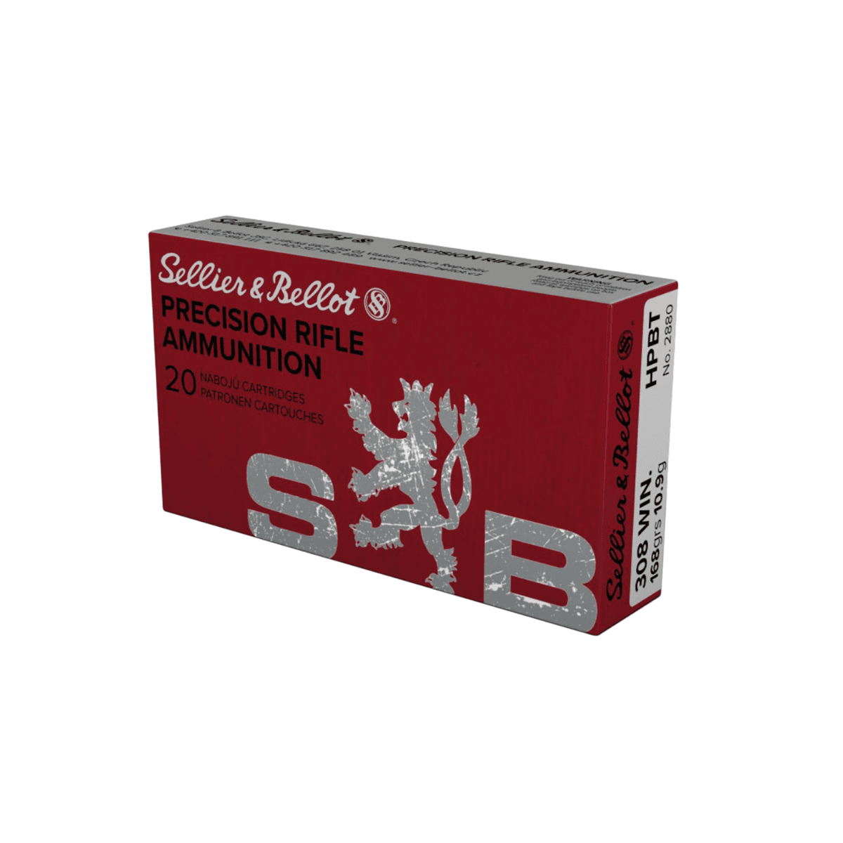 Sellier & Bellot Rifle 308 Win 168 gr Hollow Point Boat Tail - 20 Rounds Per Box, 25 Boxes Per Case - SB308G Sellier & Bellot Rifle 308 Win 168 gr Hollow Point Boat Tail - 20 Rounds Per Box, 25 Boxes Per Case - SB308G
