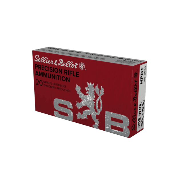 Sellier & Bellot Rifle 308 Win 168 gr Hollow Point Boat Tail - 20 Rounds Per Box, 25 Boxes Per Case - SB308G Sellier & Bellot Rifle 308 Win 168 gr Hollow Point Boat Tail - 20 Rounds Per Box, 25 Boxes Per Case - SB308G