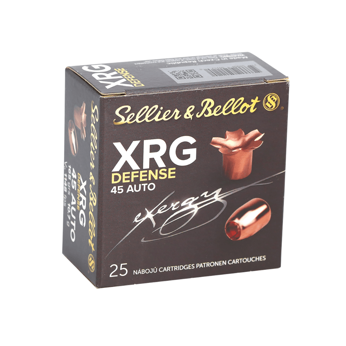 Sellier & Bellot XRG Defense 45 ACP 165 gr Solid Copper Hollow Point - 25 Rounds Per Box, 40 Boxes Per Case - SB45XA Sellier & Bellot XRG Defense 45 ACP 165 gr Solid Copper Hollow Point - 25 Rounds Per Box, 40 Boxes Per Case - SB45XA