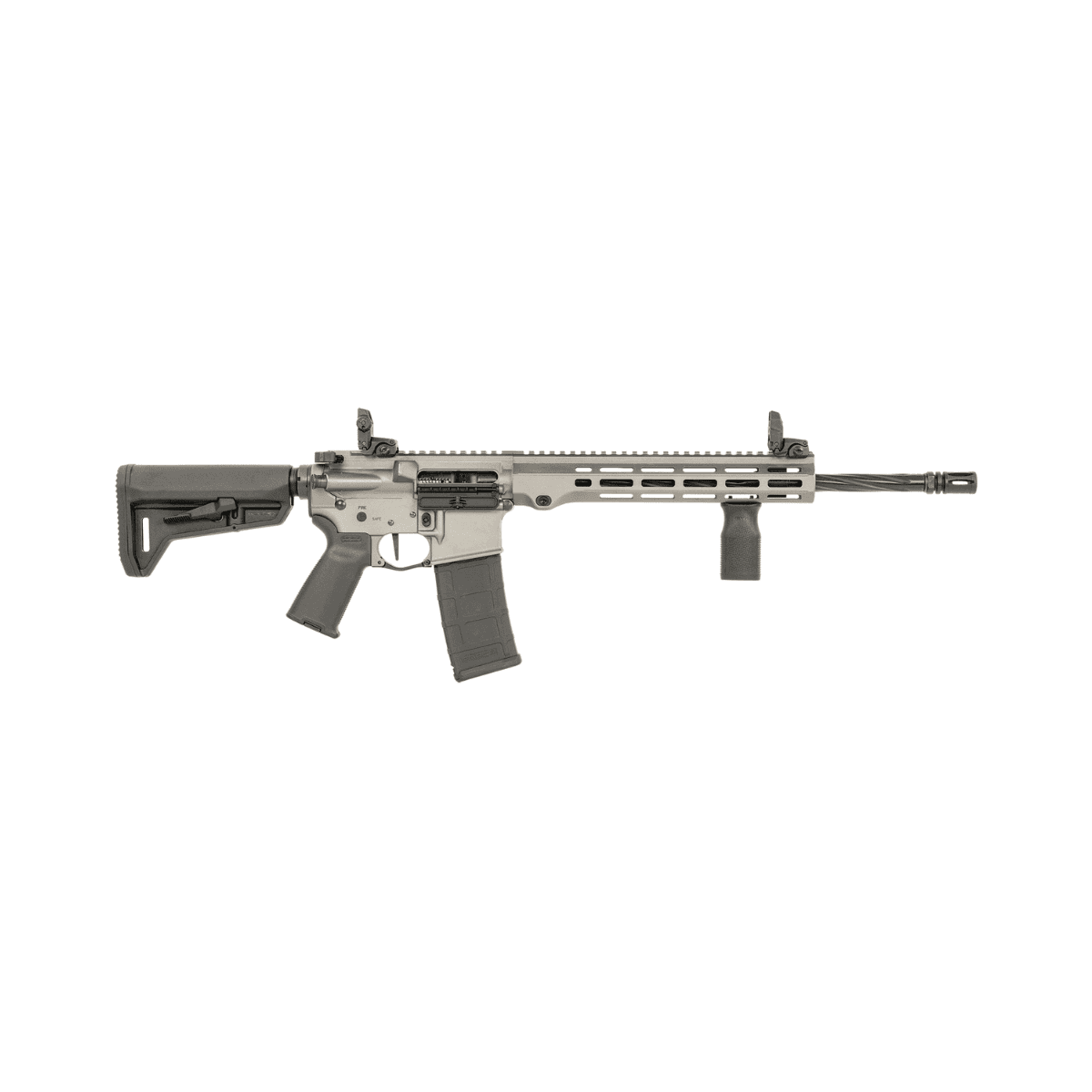Maxim Defense MD15 L - 5.56x45mm NATO, 30+1, 16" Fluted Barrel, Sniper Gray Receiver/M-LOK Handguard, Magpul Furniture, SL-K Stock, MBUS Sights, Blackout Defense Flat Trigger - MXM49734 Maxim Defense MD15 L - 5.56x45mm NATO, 30+1, 16" Fluted Barrel, Sniper Gray Receiver/M-LOK Handguard, Magpul Furniture, SL-K Stock, MBUS Sights, Blackout Defense Flat Trigger - MXM49734