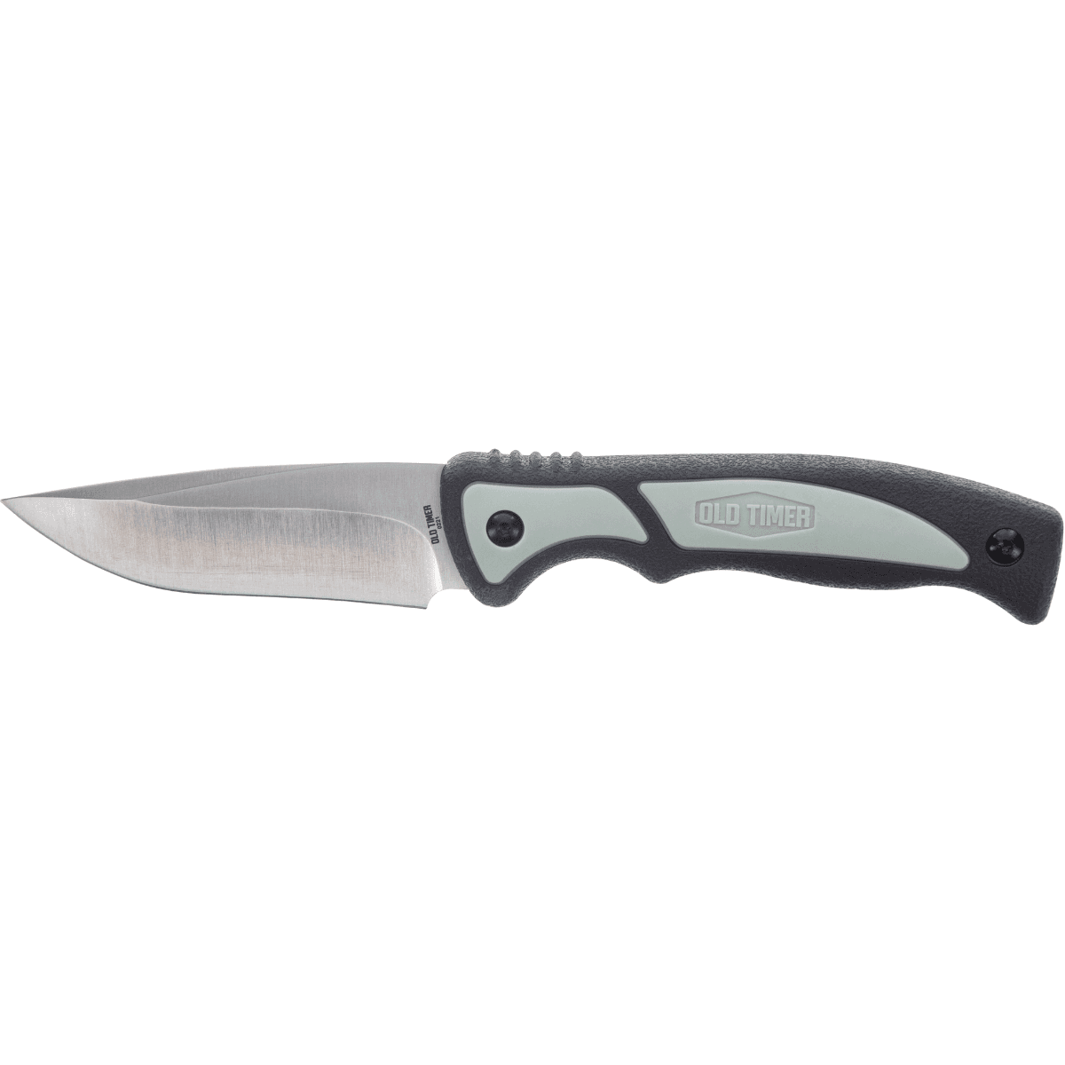 Old Timer Trail Boss 3.70" Fixed Drop Point Plain Stainless Steel Blade, 5.25" TPE Handle with Sheath - 1137135 Old Timer Trail Boss 3.70" Fixed Drop Point Plain Stainless Steel Blade, 5.25" TPE Handle with Sheath - 1137135