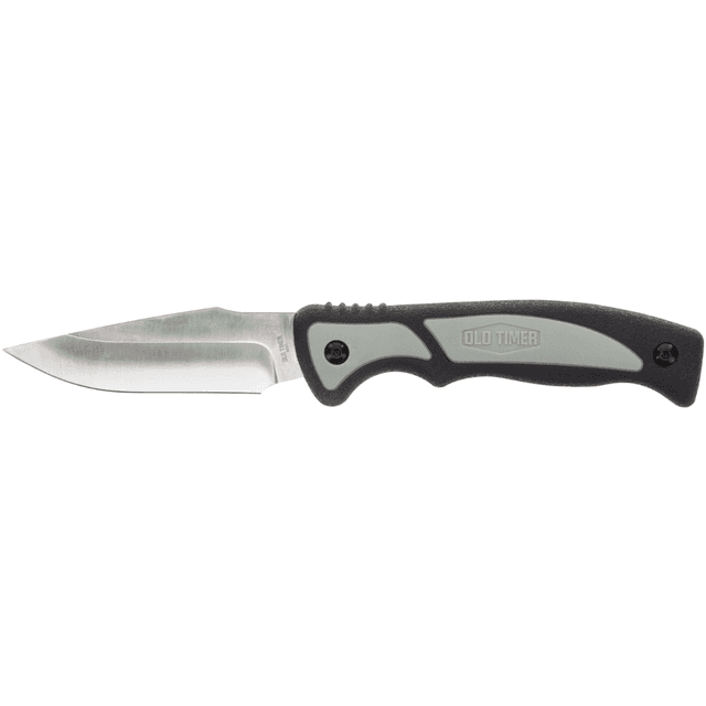 Old Timer Trail Boss 3.70" Fixed Caper Plain Stainless Steel Blade, 5.25" TPE Handle with Sheath - 1137140 Old Timer Trail Boss 3.70" Fixed Caper Plain Stainless Steel Blade, 5.25" TPE Handle with Sheath - 1137140