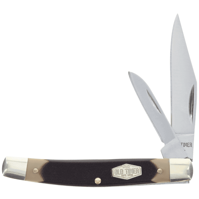 Old Timer Middleman Jack 2.50" 1.70" Folding Clip/Sheepsfoot Plain Stainless Steel Blade Black with Tan Sawcut Bone Handle - 1179231 Old Timer Middleman Jack 2.50" 1.70" Folding Clip/Sheepsfoot Plain Stainless Steel Blade Black with Tan Sawcut Bone Handle - 1179231