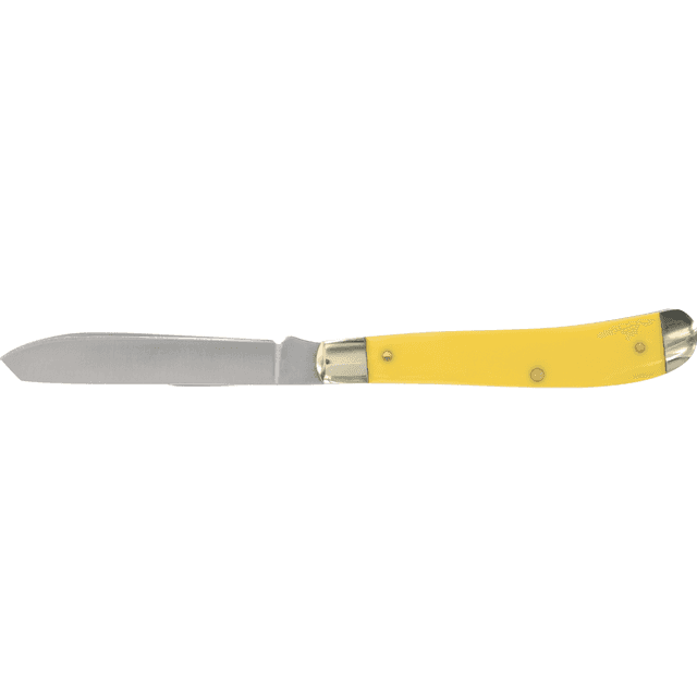 Old Timer Yellow Gunstock Trapper with 3" Plain Stainless Steel Blade - 1180011 Old Timer Yellow Gunstock Trapper with 3" Plain Stainless Steel Blade - 1180011