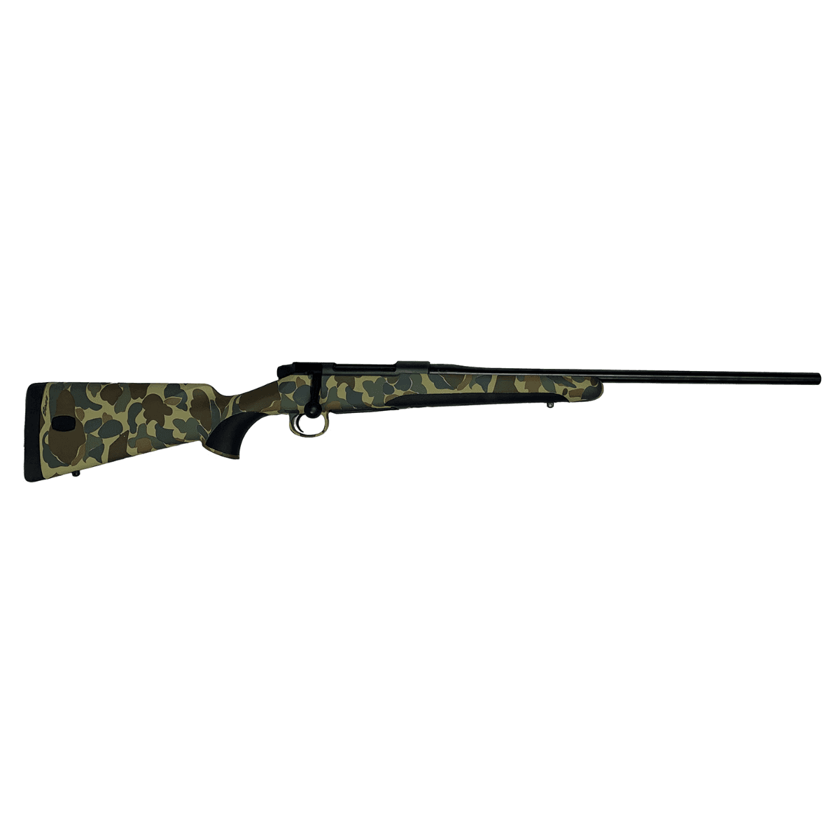 Mauser M18 6.5 Creedmoor - 5+1, 22" Threaded Cold Hammer Forged Barrel & Receiver, Burnished Black Finish, Old School Camo Synthetic Stock with Removable Recoil Pad, Soft Grip Inlays, Three-Position Safety - M18OS65CT Mauser M18 6.5 Creedmoor - 5+1, 22" Threaded Cold Hammer Forged Barrel & Receiver, Burnished Black Finish, Old School Camo Synthetic Stock with Removable Recoil Pad, Soft Grip Inlays, Three-Position Safety - M18OS65CT