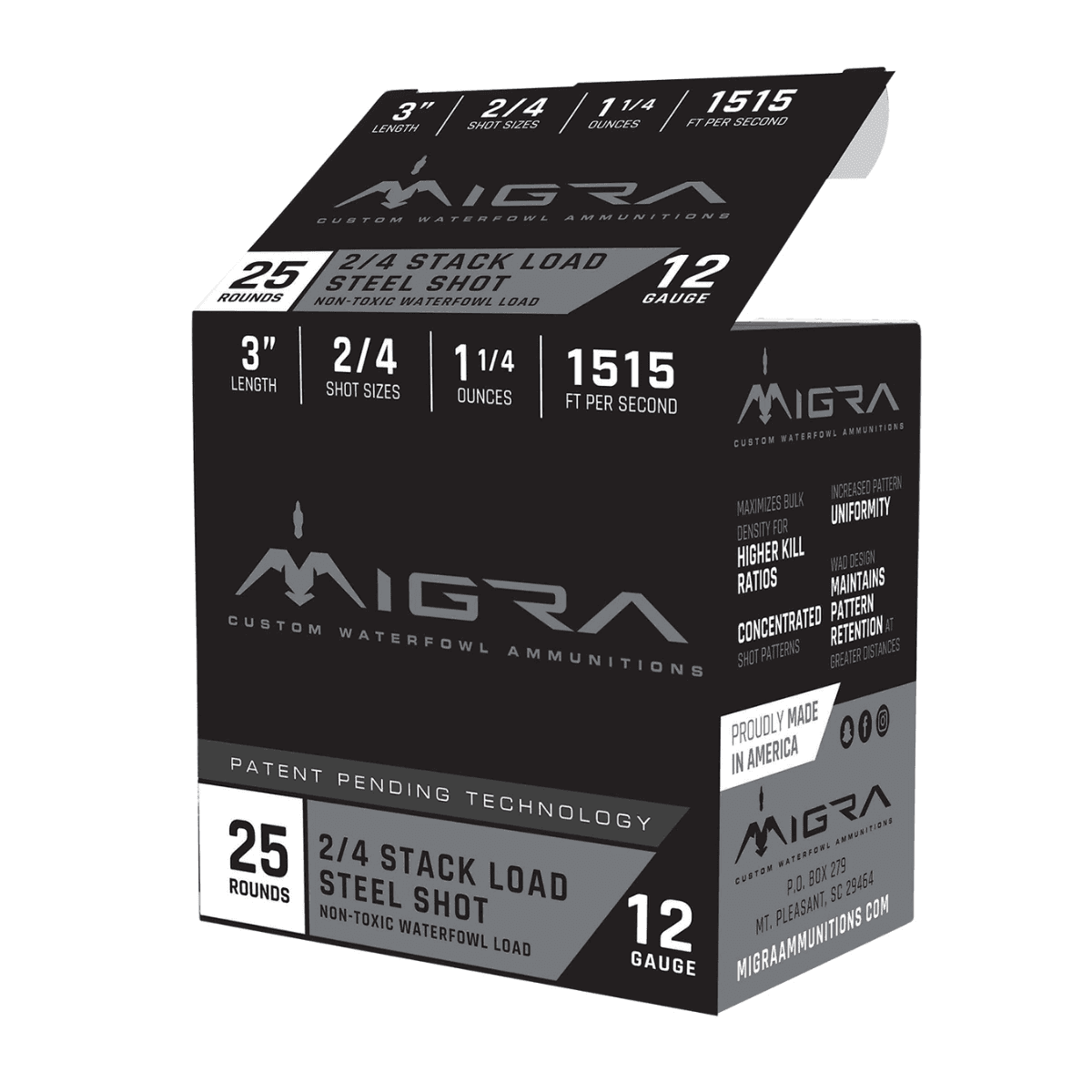 Migra Ammunitions Staxd 12 Gauge 3" - 1 1/4 oz, 4/6 Shot, 25 Rounds/Box, Sold by the Case - M12S46 Migra Ammunitions Staxd 12 Gauge 3" - 1 1/4 oz, 4/6 Shot, 25 Rounds/Box, Sold by the Case - M12S46