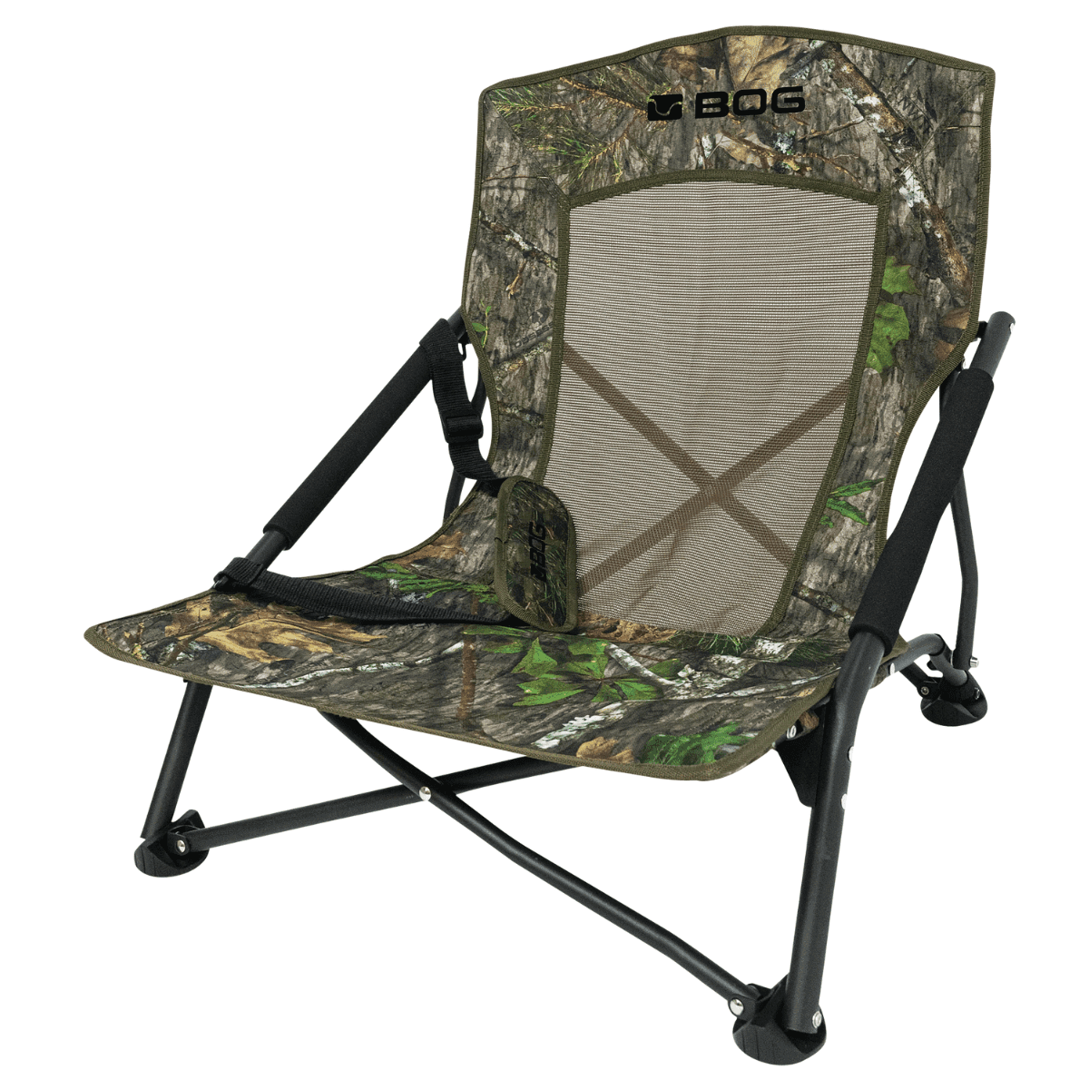 Bog-Pod Snood Low-Profile Chair, 4 Legs, Mossy Oak Camo, Steel Frame with Carry Strap - 1134444 Bog-Pod Snood Low-Profile Chair, 4 Legs, Mossy Oak Camo, Steel Frame with Carry Strap - 1134444