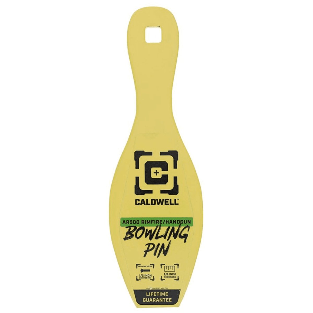 Caldwell AR500 1/4" Rimfire/Handgun Yellow Steel Bowling Pin - 4002312 Caldwell AR500 1/4" Rimfire/Handgun Yellow Steel Bowling Pin - 4002312