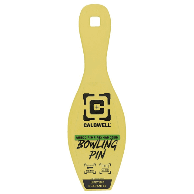 Caldwell AR500 1/4" Rimfire/Handgun Yellow Steel Bowling Pin - 4002312 Caldwell AR500 1/4" Rimfire/Handgun Yellow Steel Bowling Pin - 4002312