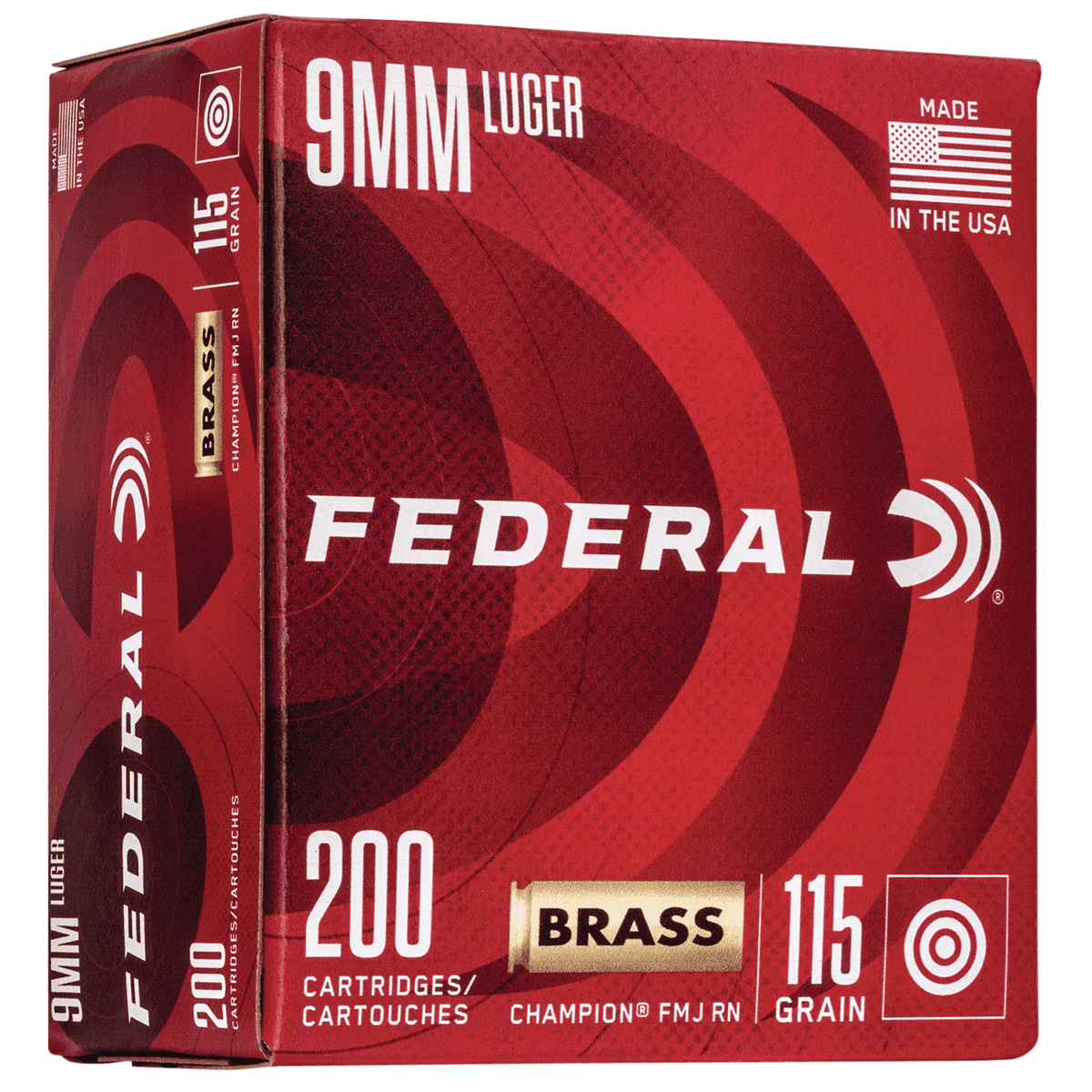Federal WM51992 Champion Training 9mm Luger 115 gr Full Metal Jacket 200 round box Federal WM51992 Champion Training 9mm Luger 115 gr Full Metal Jacket 200 round box
