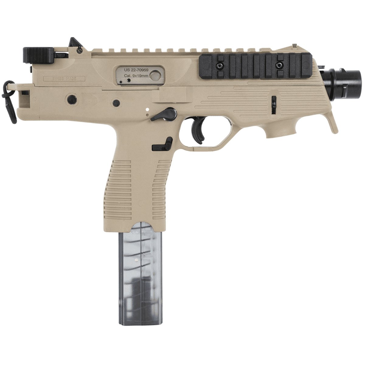 B&T TP9 9mm Luger Semi-Auto Tactical Pistol with Coyote Tan Polymer Frame/Grip - 30105NUSCT B&T TP9 9mm Luger Semi-Auto Tactical Pistol with Coyote Tan Polymer Frame/Grip - 30105NUSCT