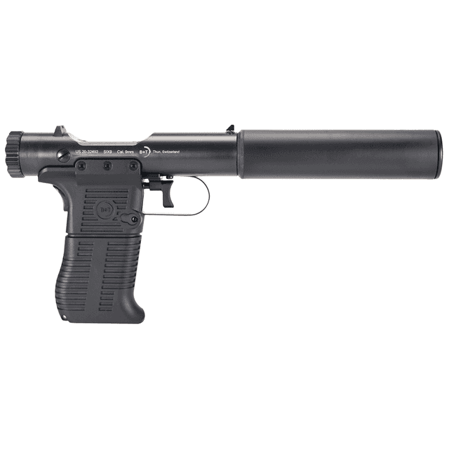 B&T Station Six-9 Bolt Action 9mm Luger Tactical Pistol with Black Pre-Scored Grips - 410111 B&T Station Six-9 Bolt Action 9mm Luger Tactical Pistol with Black Pre-Scored Grips - 410111