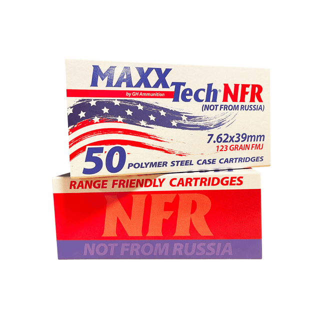 MaxxTech 7.62x39mm - 123 Grain Full Metal Jacket - 50 Rounds Per Box, 10 Boxes Per Case - MTNFR762 MaxxTech 7.62x39mm - 123 Grain Full Metal Jacket - 50 Rounds Per Box, 10 Boxes Per Case - MTNFR762