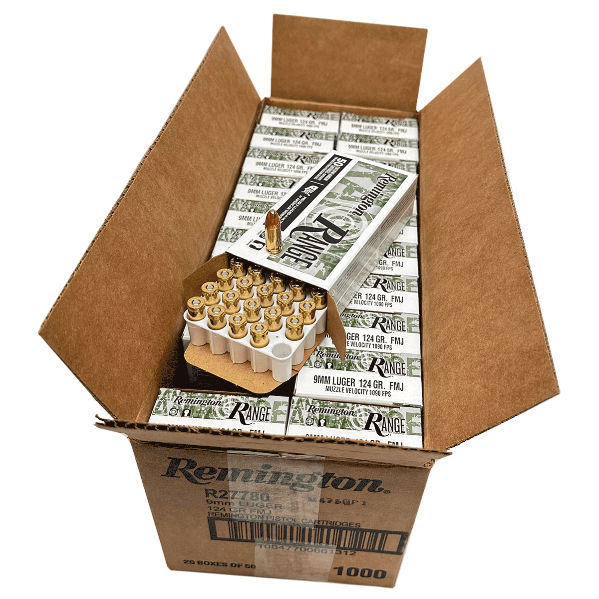 Remington R27780 Range 9mm 124 gr Full Metal Jacket 1000 Round Case Remington R27780 Range 9mm 124 gr Full Metal Jacket 1000 Round Case