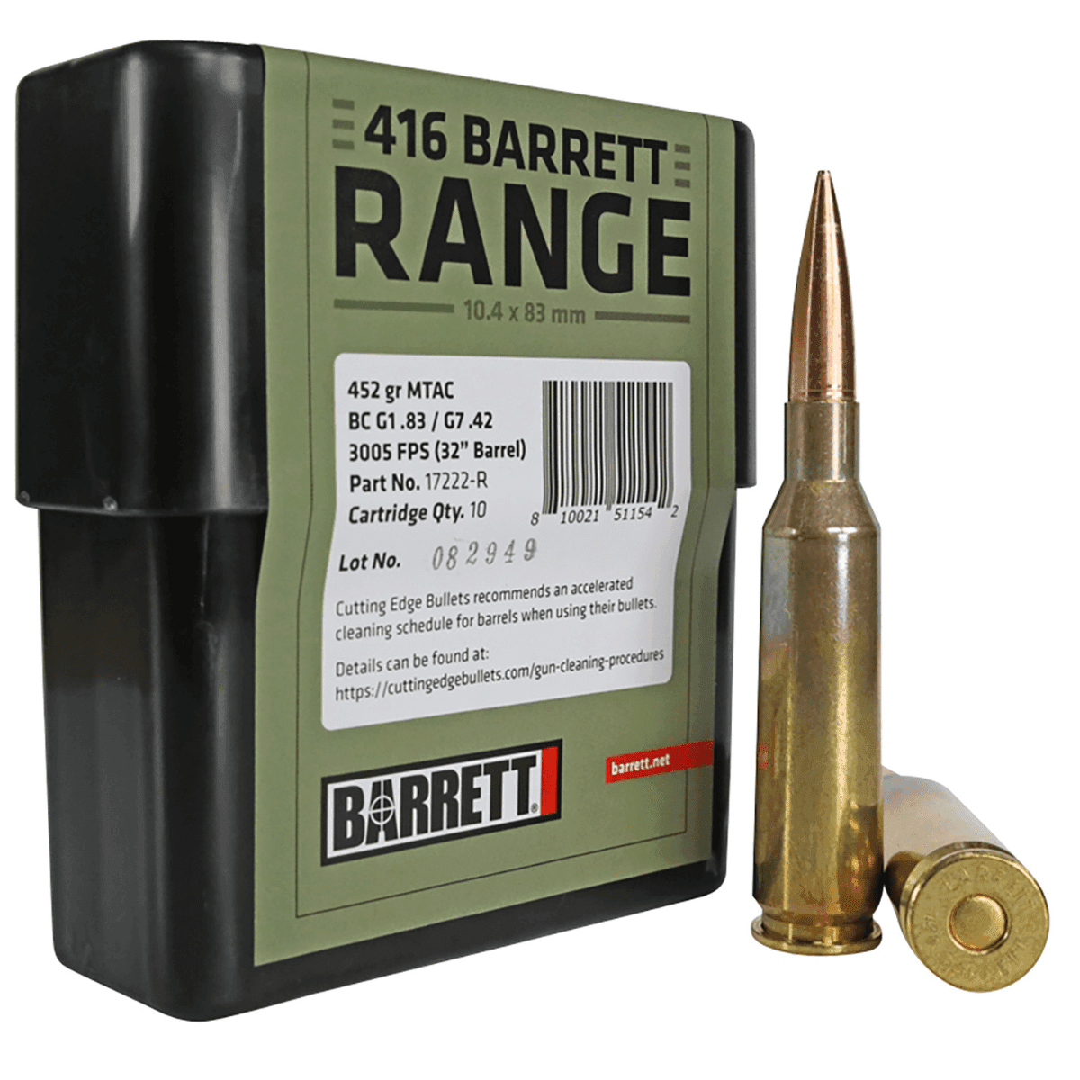 Barrett Range 416 Barrett 450 gr MTAC - 17222R Barrett Range 416 Barrett 450 gr MTAC - 17222R