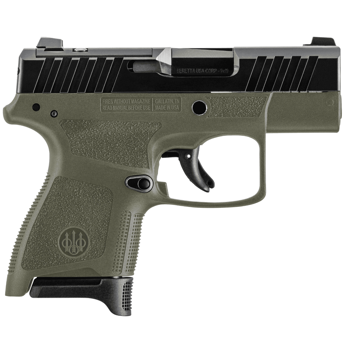 Beretta APX A1 Carry 9mm Luger Pistol with OD Green Polymer Frame - JAXN927A1 Beretta APX A1 Carry 9mm Luger Pistol with OD Green Polymer Frame - JAXN927A1