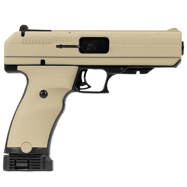 Hi-Point JHP .45 ACP - 9+1, 4.50" Black Steel Barrel, Flat Dark Earth Serrated Steel Slide & Polymer Frame, FDE Grip - 34510FDE Hi-Point JHP .45 ACP - 9+1, 4.50" Black Steel Barrel, Flat Dark Earth Serrated Steel Slide & Polymer Frame, FDE Grip - 34510FDE