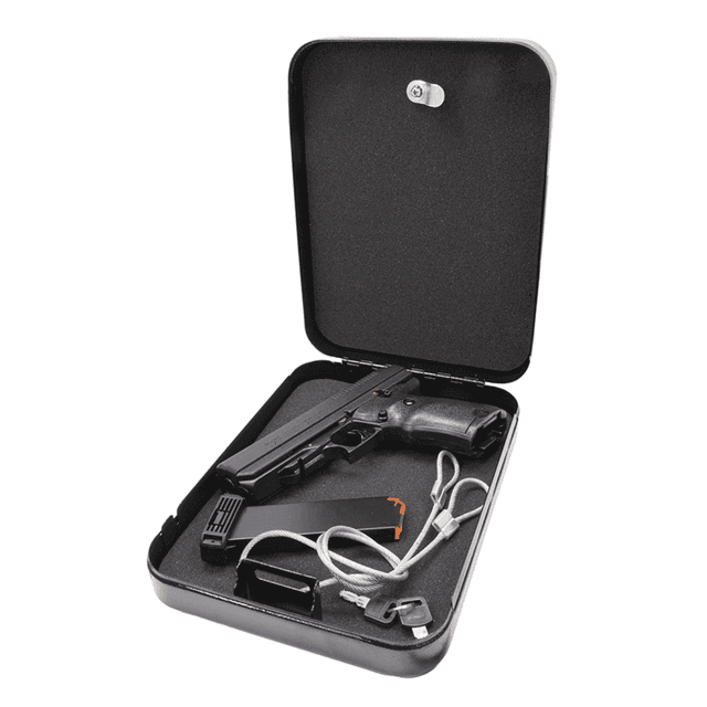 Hi-Point JHP Home Security Package - 45 ACP, 9+1 Capacity, 4.50" Black Steel Barrel - Serrated Steel Slide, Polymer Frame & Grip - Keyed Lock Box - 34511HSP Hi-Point JHP Home Security Package - 45 ACP, 9+1 Capacity, 4.50" Black Steel Barrel - Serrated Steel Slide, Polymer Frame & Grip - Keyed Lock Box - 34511HSP