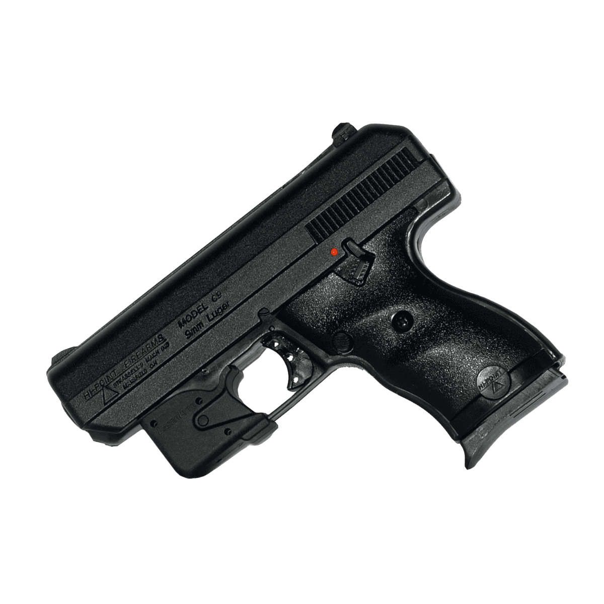 Hi-Point C9 - 9mm Luger, 8+1 Capacity, 3.50" Black Steel Barrel - Black Powder Coated Serrated Steel Slide, Polymer Frame, Polymer Grip - Includes LaserLyte Laser - 916LLTGM Hi-Point C9 - 9mm Luger, 8+1 Capacity, 3.50" Black Steel Barrel - Black Powder Coated Serrated Steel Slide, Polymer Frame, Polymer Grip - Includes LaserLyte Laser - 916LLTGM