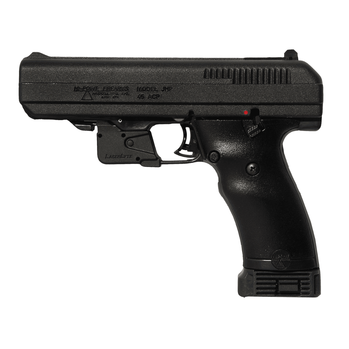 Hi-Point JHP - 45 ACP, 9+1 Capacity, 4.50" Black Steel Barrel - Serrated Steel Slide, Polymer Frame - Includes LaserLyte Laser - 34510LLTGM Hi-Point JHP - 45 ACP, 9+1 Capacity, 4.50" Black Steel Barrel - Serrated Steel Slide, Polymer Frame - Includes LaserLyte Laser - 34510LLTGM