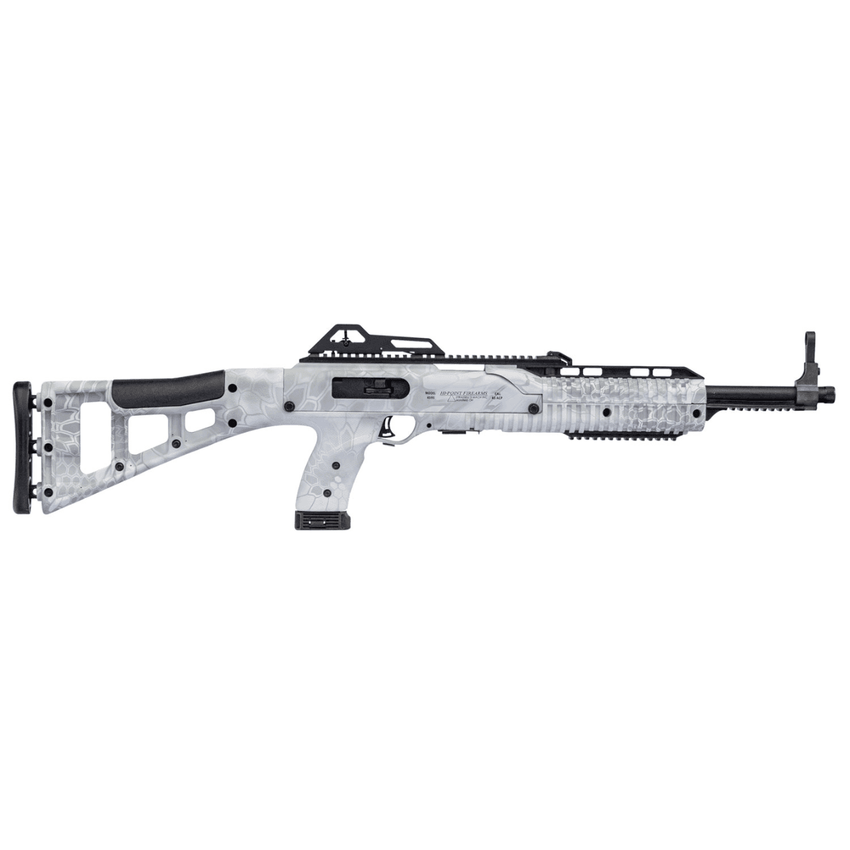 Hi-Point 4595TS Carbine - 45 ACP, 17.50" Barrel, 9+1 Capacity - Kryptek Yeti Black All Weather Skeletonized Stock, Kryptek Yeti Polymer Grip - 4595TSKRYP Hi-Point 4595TS Carbine - 45 ACP, 17.50" Barrel, 9+1 Capacity - Kryptek Yeti Black All Weather Skeletonized Stock, Kryptek Yeti Polymer Grip - 4595TSKRYP