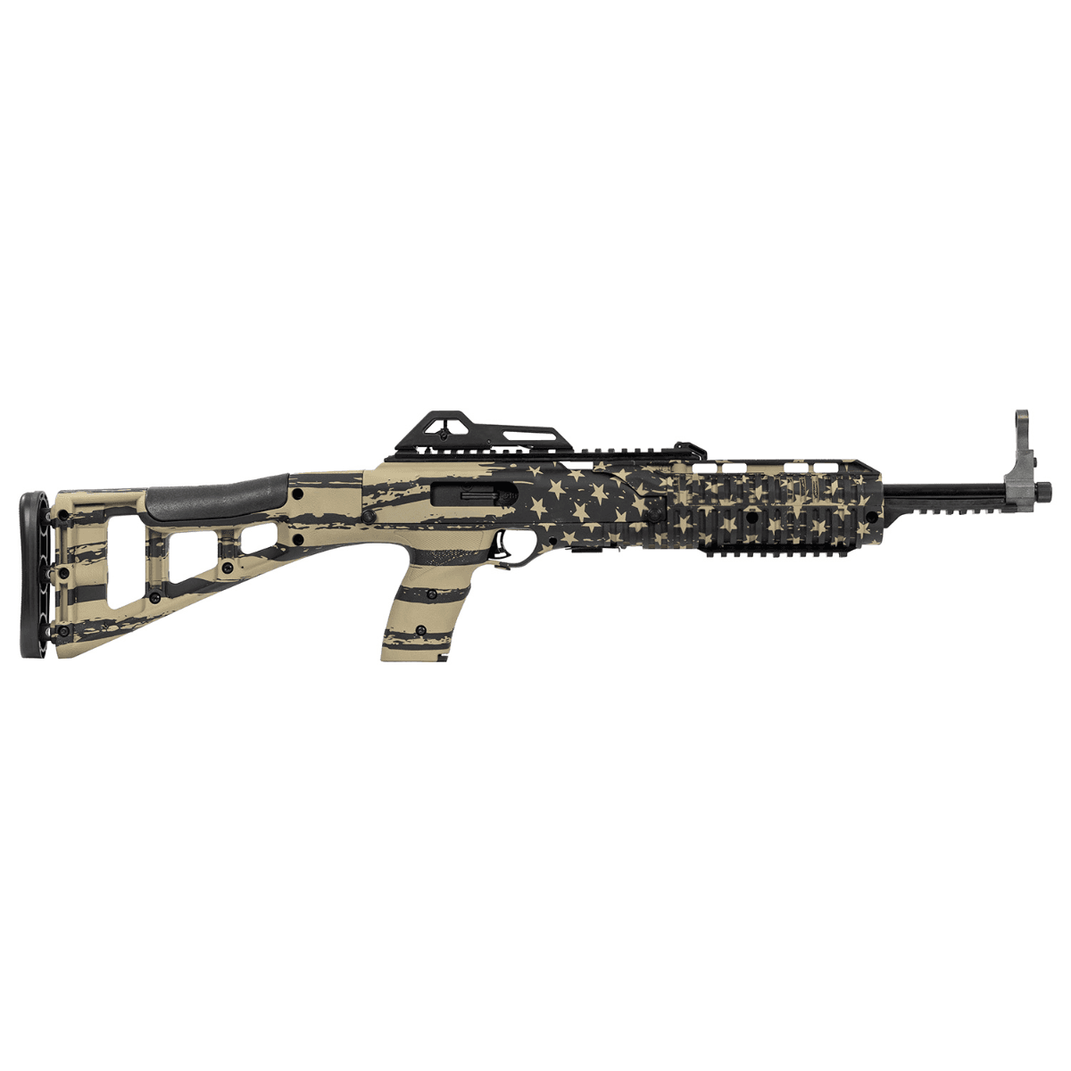 Hi-Point 995TS Carbine - 9mm Luger, 10+1 Capacity, 16.50" Barrel - FDE American Flag, Skeletonized Stock, Adjustable Sights - 995TSFLGFDE Hi-Point 995TS Carbine - 9mm Luger, 10+1 Capacity, 16.50" Barrel - FDE American Flag, Skeletonized Stock, Adjustable Sights - 995TSFLGFDE