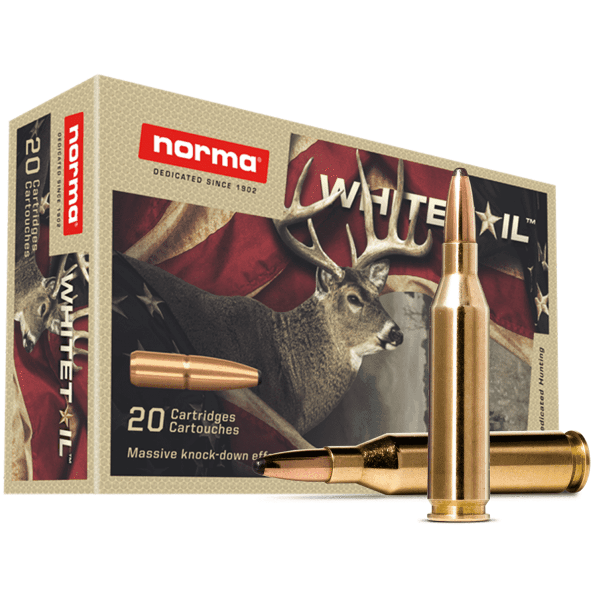 Norma Ammunition Dedicated Hunting Whitetail 243 Win 100 gr Pointed Soft Point - 20 Rounds - 20160462 Norma Ammunition Dedicated Hunting Whitetail 243 Win 100 gr Pointed Soft Point - 20 Rounds - 20160462
