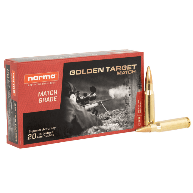 Norma Ammunition Dedicated Precision Golden Target Match 308 Win 168 gr BTHP - 20 Rounds - 10177432 Norma Ammunition Dedicated Precision Golden Target Match 308 Win 168 gr BTHP - 20 Rounds - 10177432