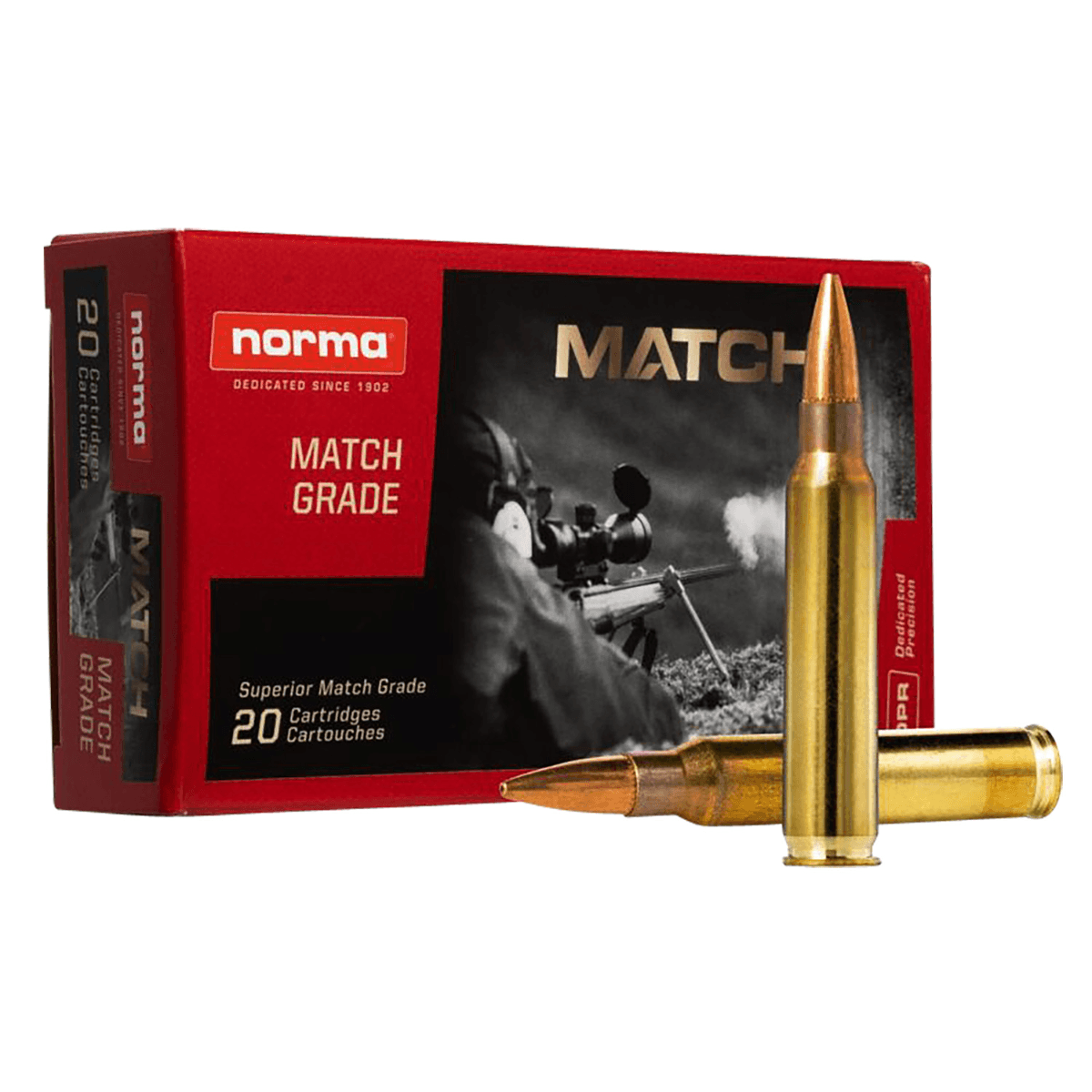 Norma Ammunition Dedicated Precision Golden Target Match 223 Rem 77 gr Hollow Point Boat Tail - 20 Rounds - 2423552 Norma Ammunition Dedicated Precision Golden Target Match 223 Rem 77 gr Hollow Point Boat Tail - 20 Rounds - 2423552