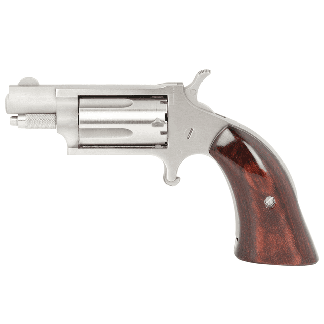 North American Arms Mini-Revolver 22 Winchester Magnum Rimfire with 5 Round Capacity Cylinder, 1.13-inch Barrel, Stainless Steel Barrel/Cylinder/Frame, Exclusive Wood Boot Grip - 22MSGBG North American Arms Mini-Revolver 22 Winchester Magnum Rimfire with 5 Round Capacity Cylinder, 1.13-inch Barrel, Stainless Steel Barrel/Cylinder/Frame, Exclusive Wood Boot Grip - 22MSGBG