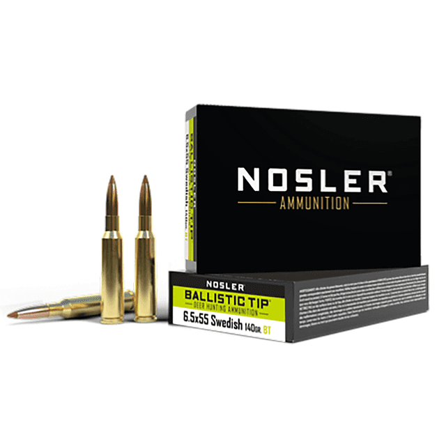 Nosler 61053 6.5x55 Swedish 140 gr Ballistic Tip 20 Per Box Nosler 61053 6.5x55 Swedish 140 gr Ballistic Tip 20 Per Box