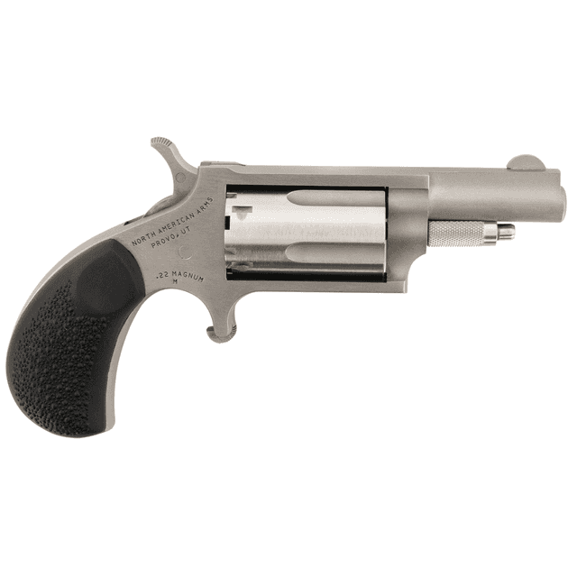 North American Arms Mini-Revolver Carry Combo 22 WMR 5 Shot 1.63" Barrel - Stainless Steel Barrel/Cylinder/Frame, Black Rubber Grip North American Arms Mini-Revolver Carry Combo 22 WMR 5 Shot 1.63" Barrel - Stainless Steel Barrel/Cylinder/Frame, Black Rubber Grip