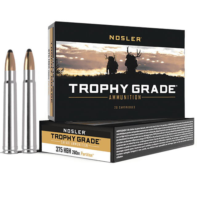 Nosler Trophy Grade 375 H&H Mag 260 gr Spitzer Partition - 60090 Nosler Trophy Grade 375 H&H Mag 260 gr Spitzer Partition - 60090