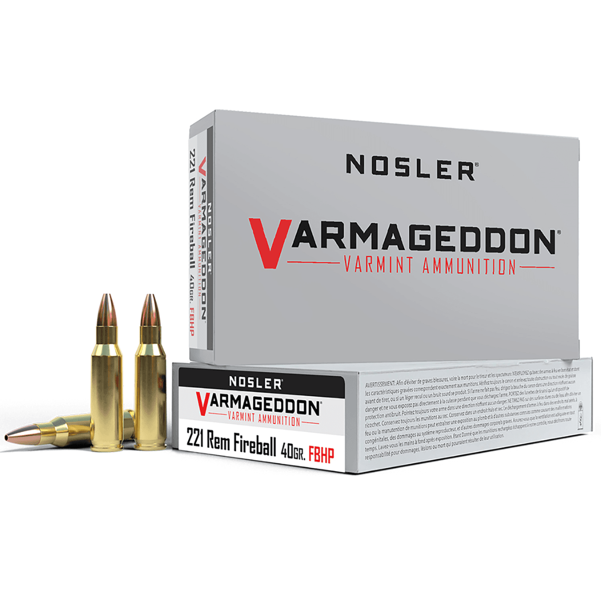 Nosler Varmageddon 221 Rem Fireball 40 gr Flat Base Hollow Point - 65120 Nosler Varmageddon 221 Rem Fireball 40 gr Flat Base Hollow Point - 65120