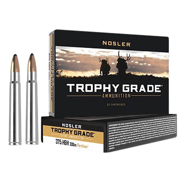 Nosler Trophy Grade Safari 375 H&H Mag 300 gr Spitzer Partition - 40606 Nosler Trophy Grade Safari 375 H&H Mag 300 gr Spitzer Partition - 40606