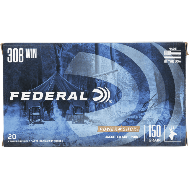 Federal 308A Power-Shok 308 Win 150 gr Jacketed Soft Point 20 Per Box Federal 308A Power-Shok 308 Win 150 gr Jacketed Soft Point 20 Per Box