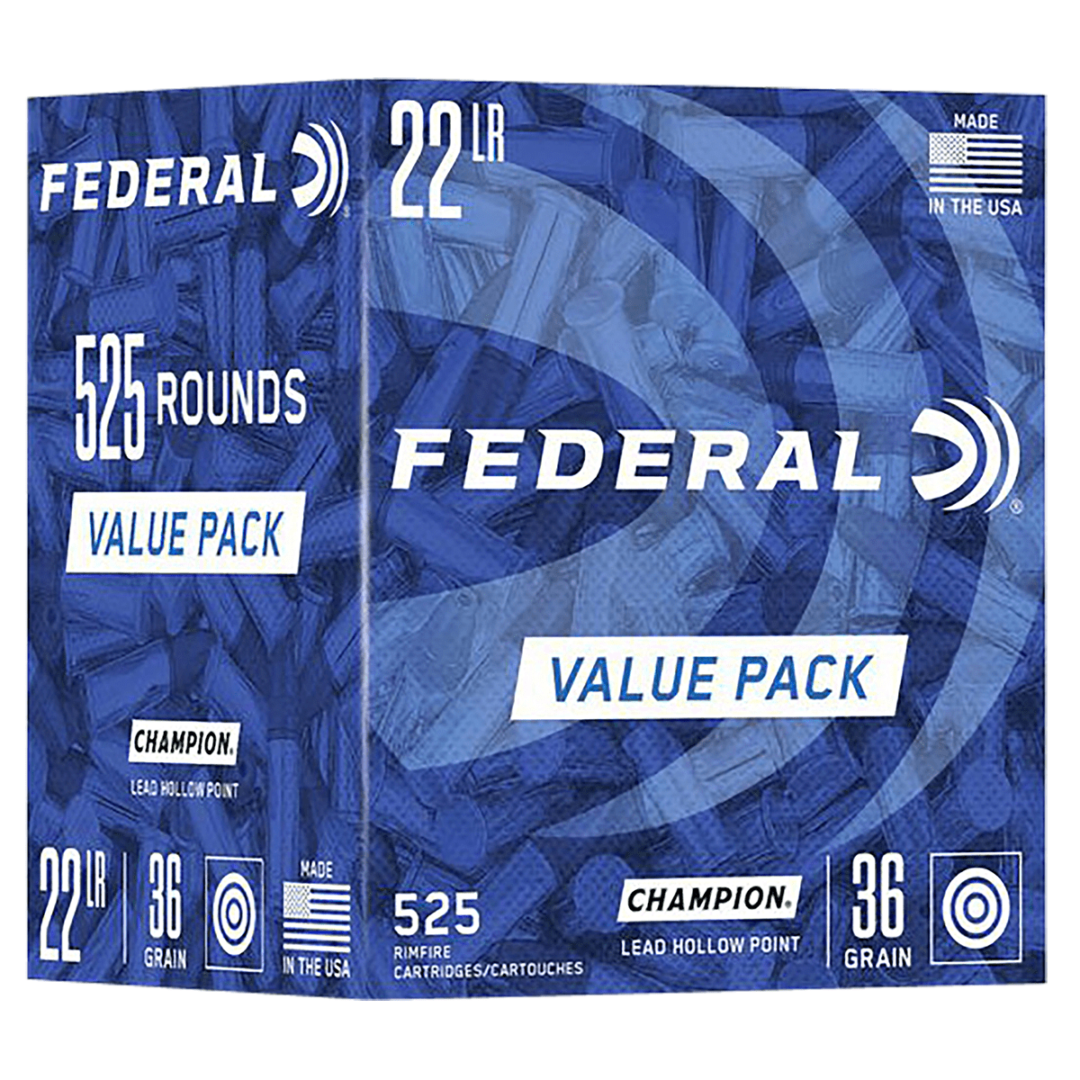 Federal 747 Champion Training Value Pack 22 LR 36 gr Lead Hollow Point 525 Per Box Federal 747 Champion Training Value Pack 22 LR 36 gr Lead Hollow Point 525 Per Box