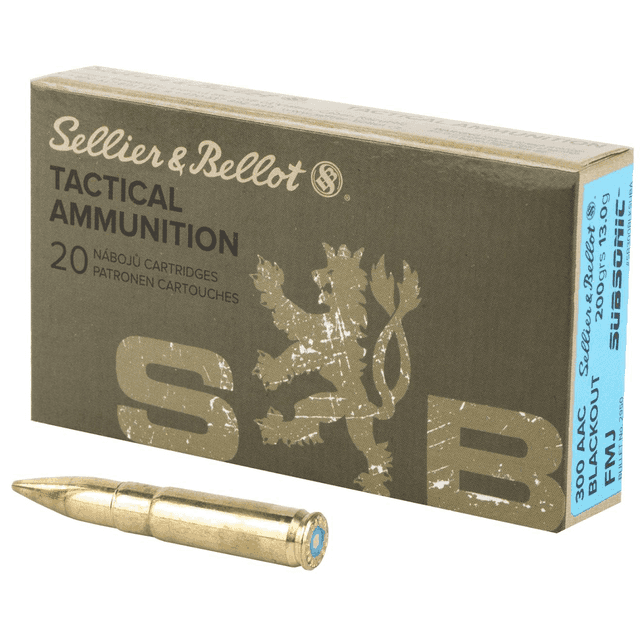 Sellier & Bellot SB300BLKA Rifle 300 Blackout 124 gr Full Metal Jacket 20 Per Box/ 50 Case Sellier & Bellot SB300BLKA Rifle 300 Blackout 124 gr Full Metal Jacket 20 Per Box/ 50 Case