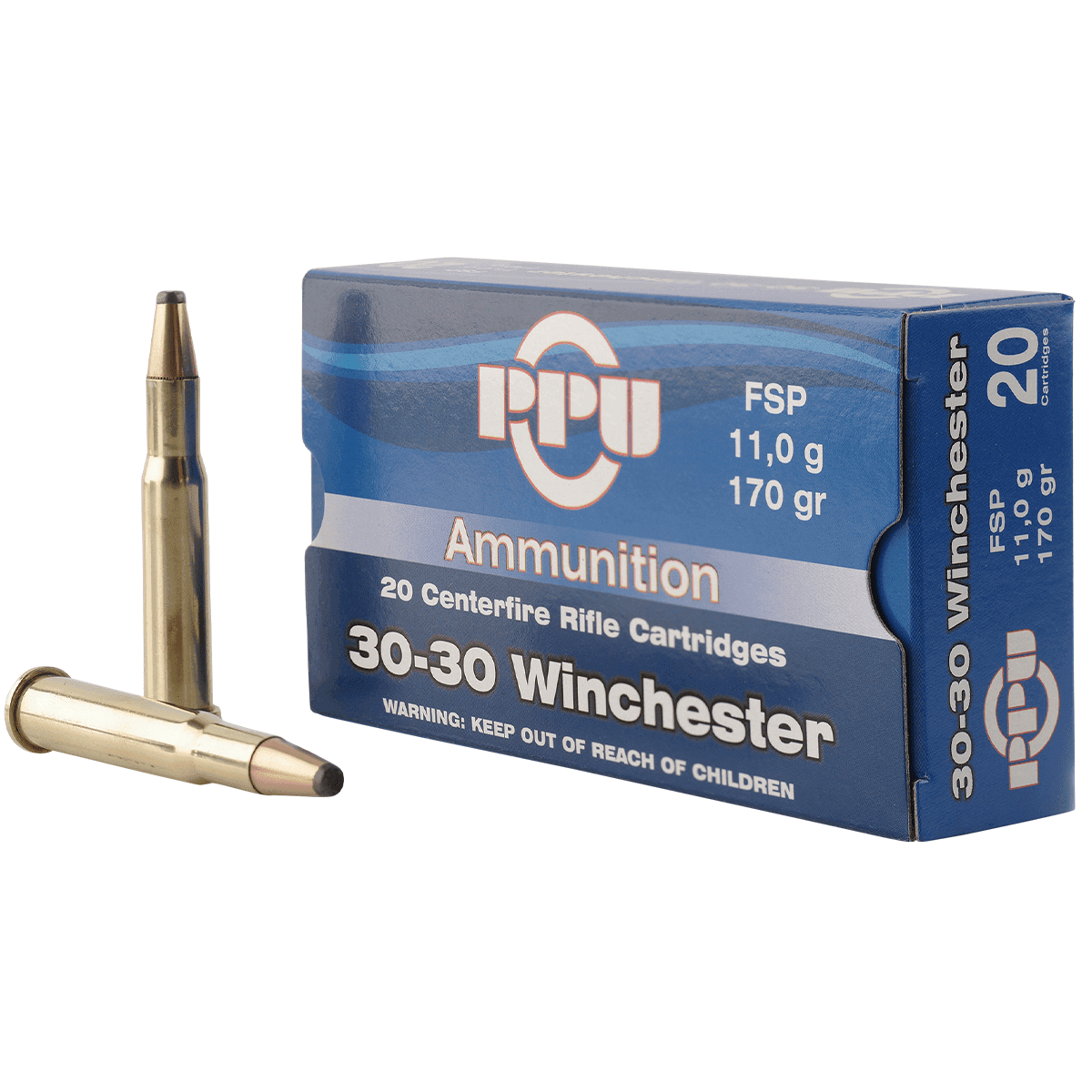 PPU PP30302 Standard Rifle 30-30 Win 170 gr Flat Soft Point 20 Per Box PPU PP30302 Standard Rifle 30-30 Win 170 gr Flat Soft Point 20 Per Box