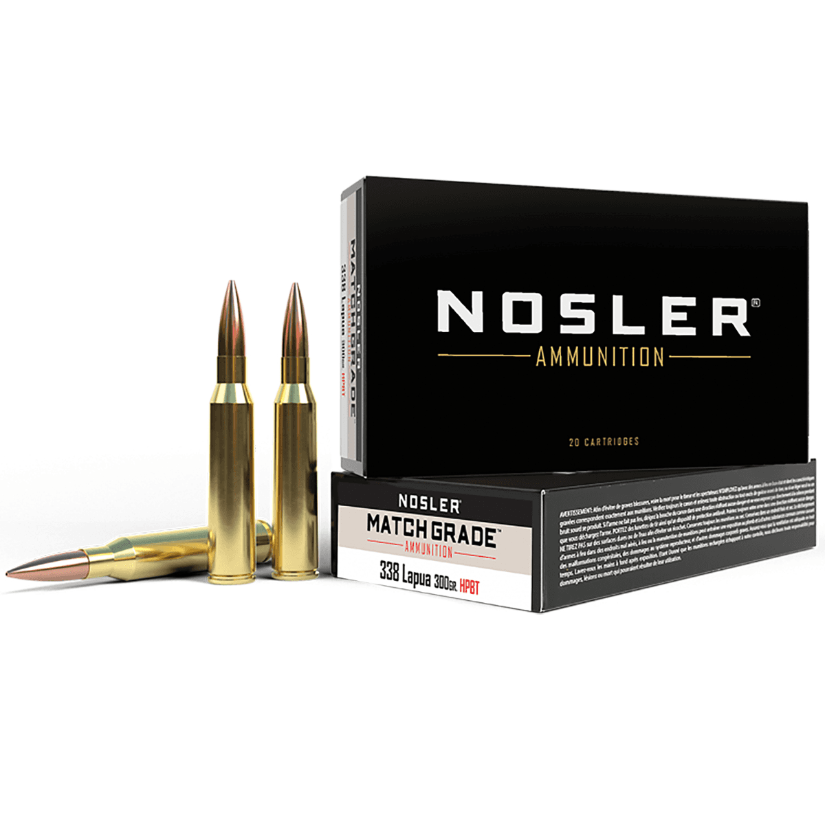 Nosler Match Grade 338 Lapua Mag 300 gr Custom Competition Hollow Point Boat Tail - 43136 Nosler Match Grade 338 Lapua Mag 300 gr Custom Competition Hollow Point Boat Tail - 43136