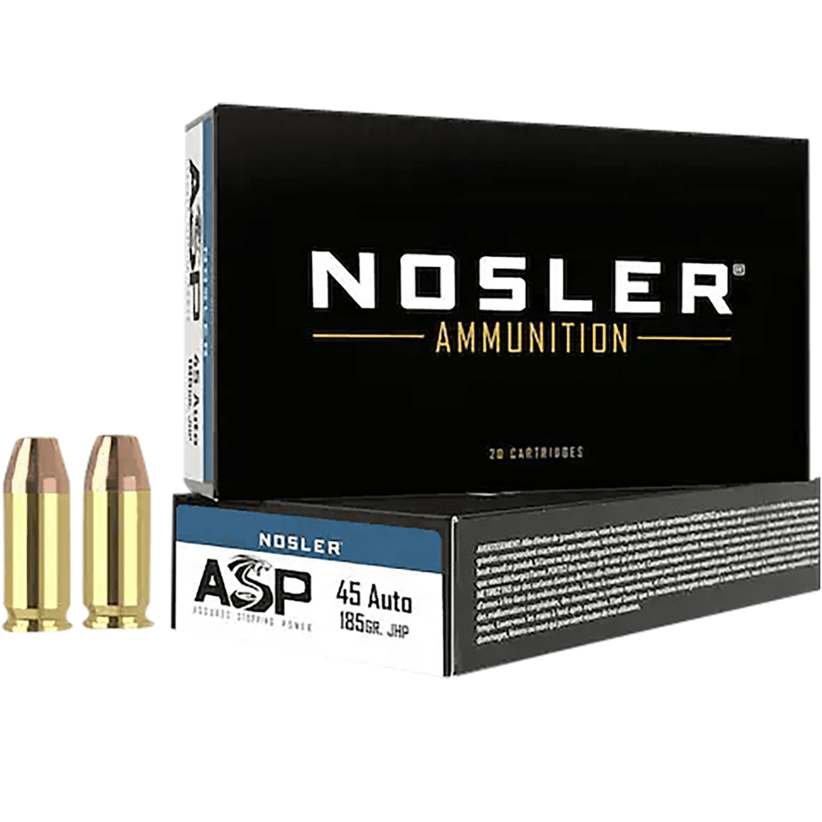 Nosler Assured Stopping Power Handgun 45 ACP 185 gr Jacketed Hollow Point - 51271 Nosler Assured Stopping Power Handgun 45 ACP 185 gr Jacketed Hollow Point - 51271