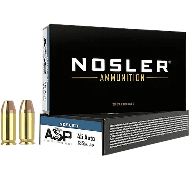 Nosler Assured Stopping Power Handgun 45 ACP 185 gr Jacketed Hollow Point - 51271 Nosler Assured Stopping Power Handgun 45 ACP 185 gr Jacketed Hollow Point - 51271