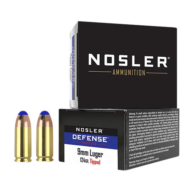 Nosler Defense Handgun 9mm Luger +P 124 gr Bonded Performance Tipped - 37151 Nosler Defense Handgun 9mm Luger +P 124 gr Bonded Performance Tipped - 37151